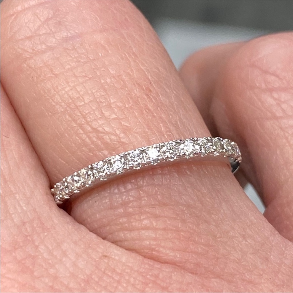 Certified 14k Gold 0.50 Carat Diamond Eternity Wedding Band 925 Stackable Ring